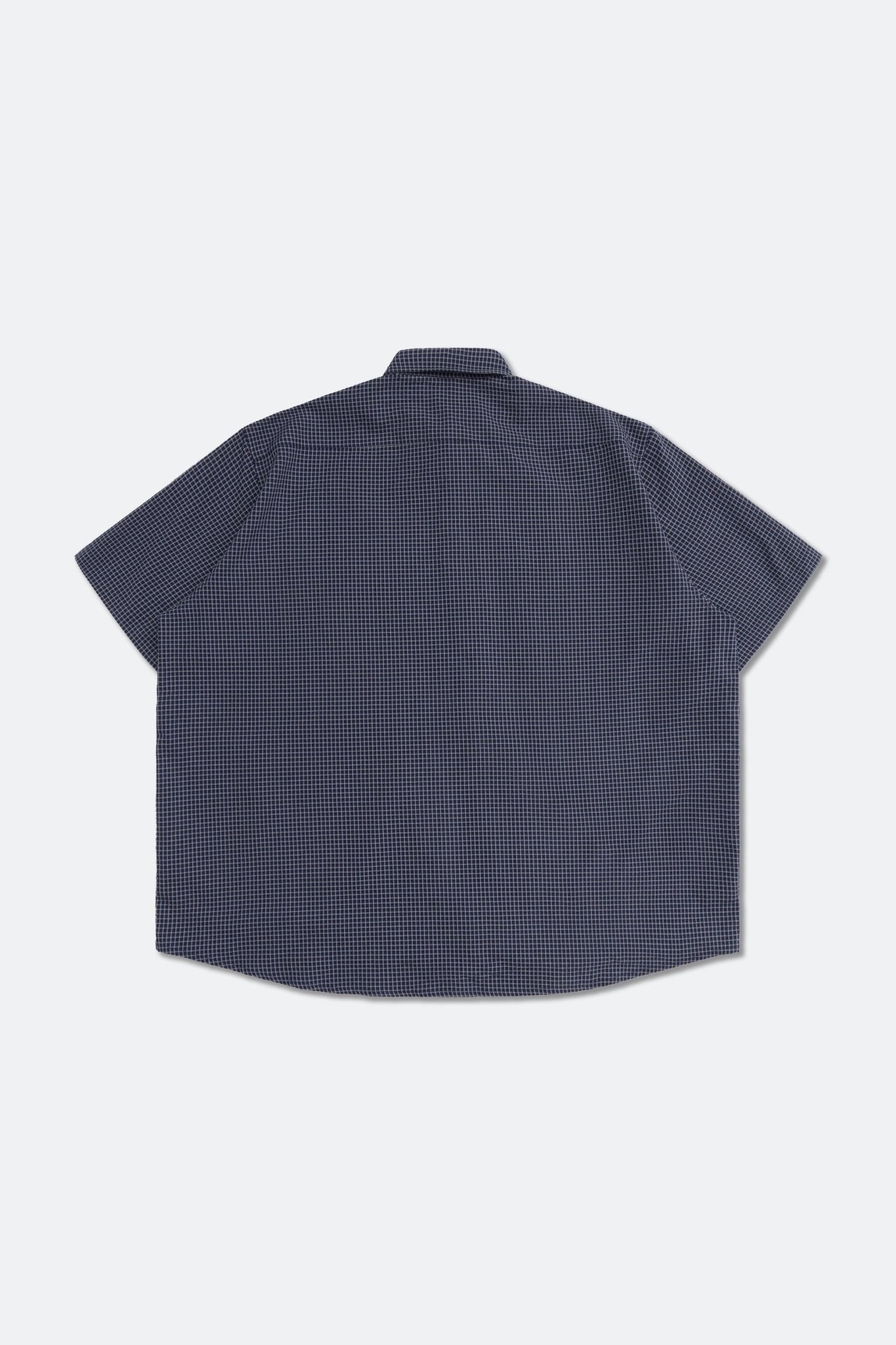 GROCERY DOUBLE POCKET SHORT SLEEVE CHECK SHIRT/ NAVY - GROGROCERY