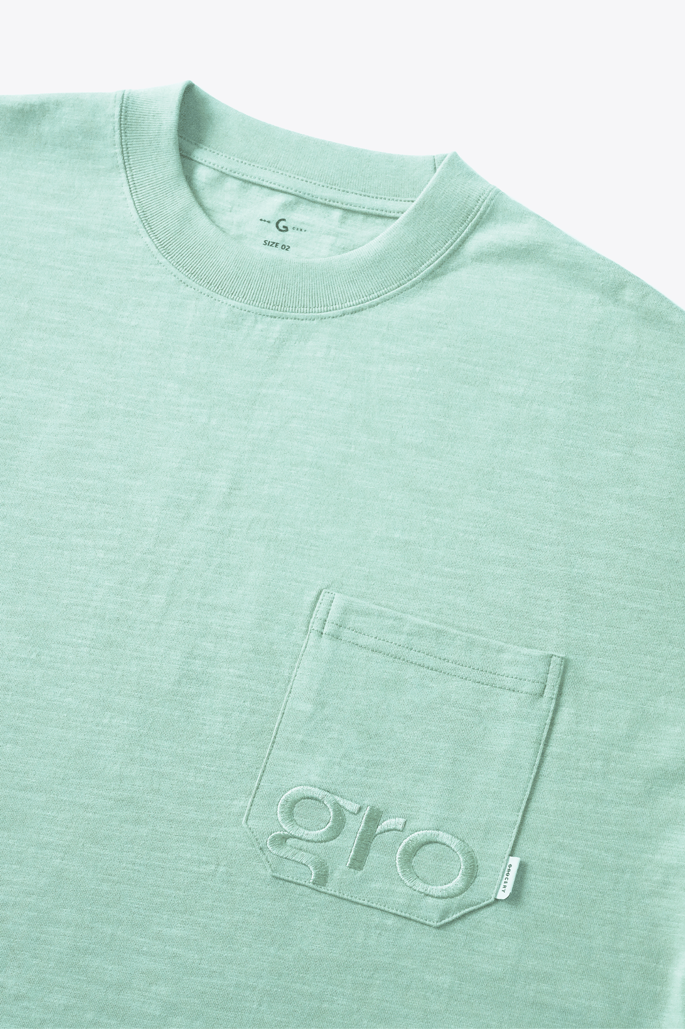 GROCERY EMBROIDERY LOGO POCKET TEE/ APPLE GREEN - GROGROCERY