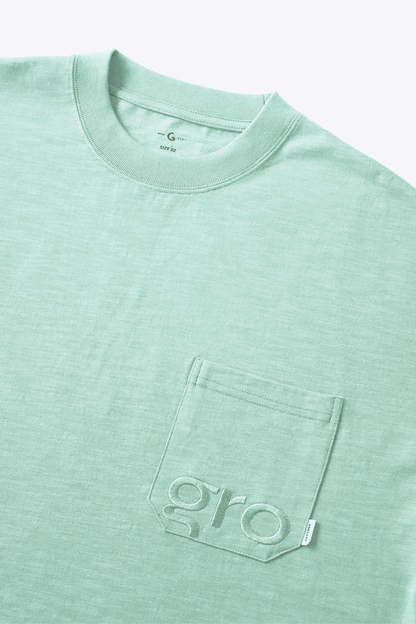 GROCERY EMBROIDERY LOGO POCKET TEE/ APPLE GREEN - GROGROCERY