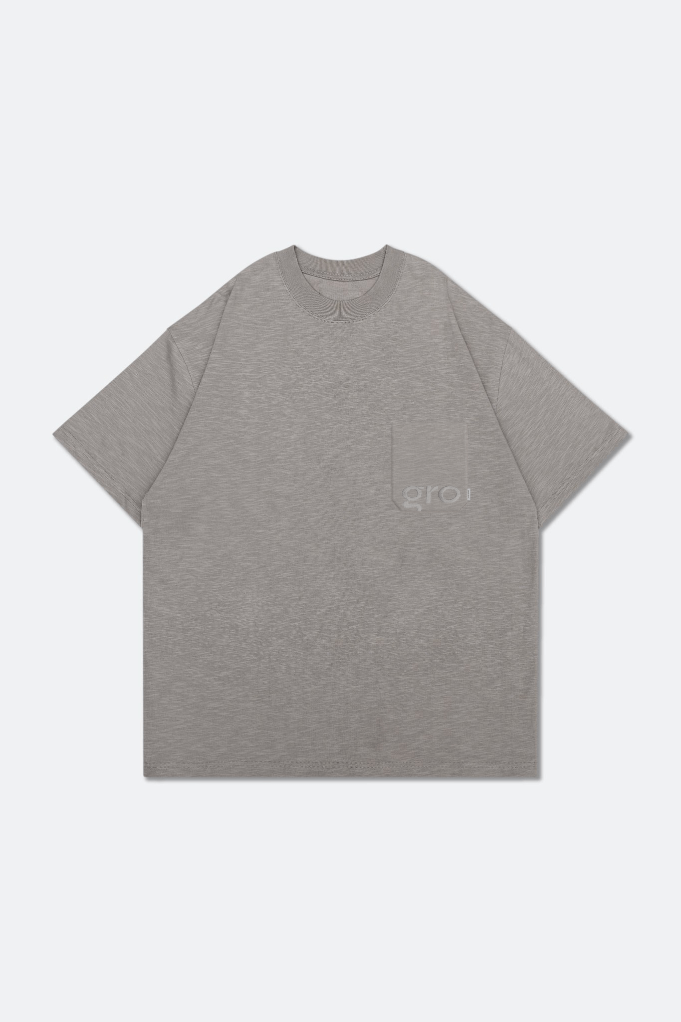 GROCERY EMBROIDERY LOGO POCKET TEE/ CEMENT - GROGROCERY
