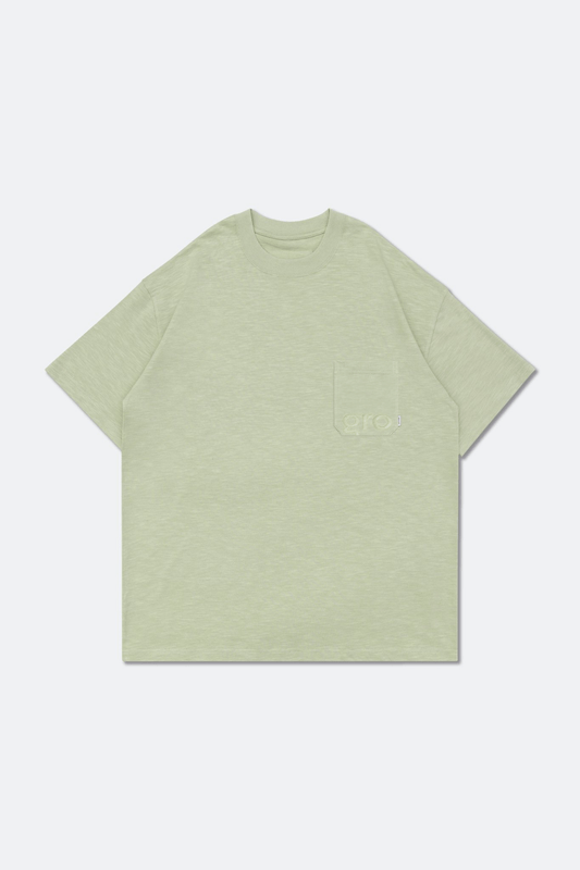 GROCERY EMBROIDERY LOGO POCKET TEE/ DUSTY GREEN - GROGROCERY