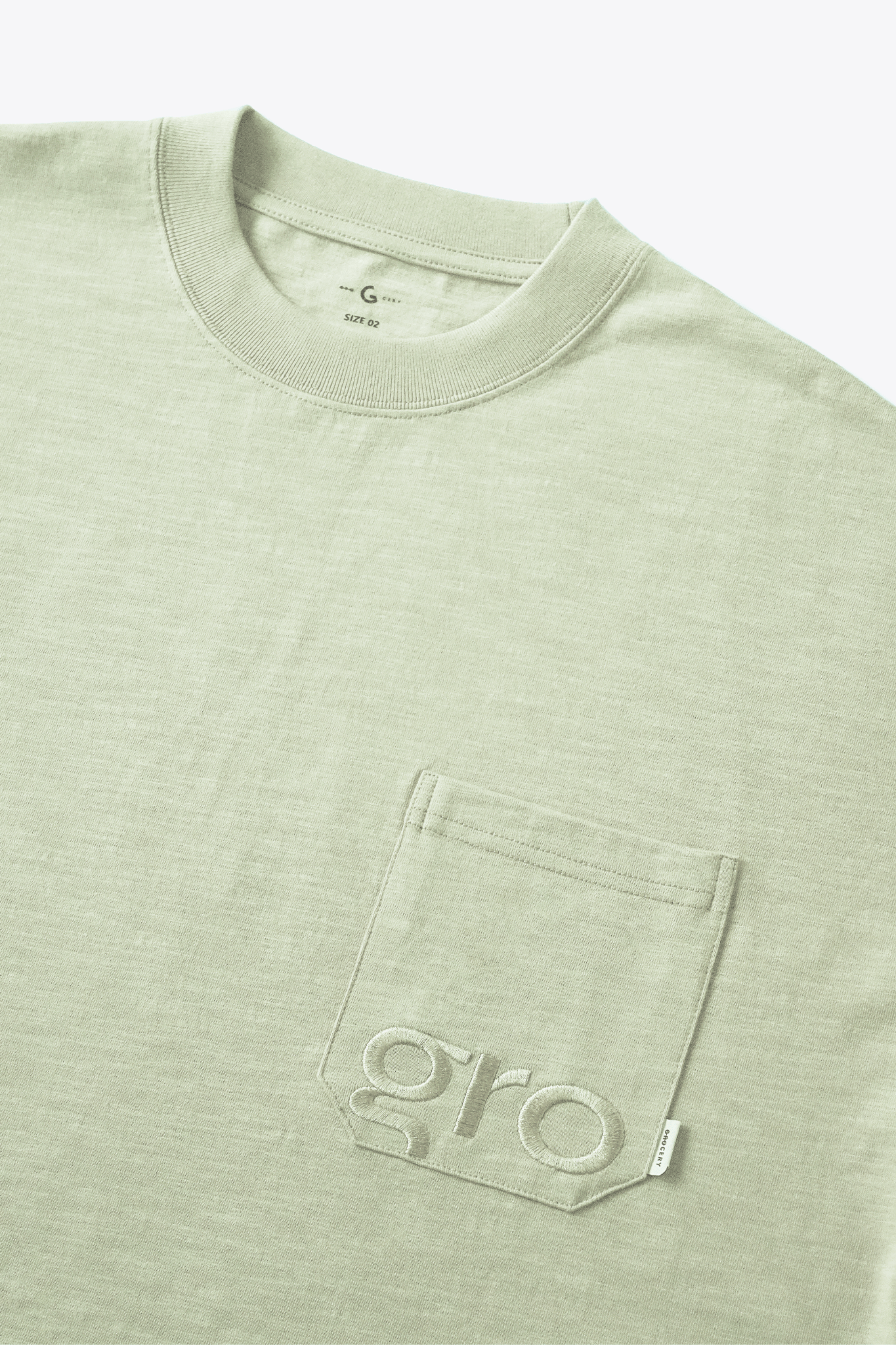 GROCERY EMBROIDERY LOGO POCKET TEE/ DUSTY GREEN - GROGROCERY