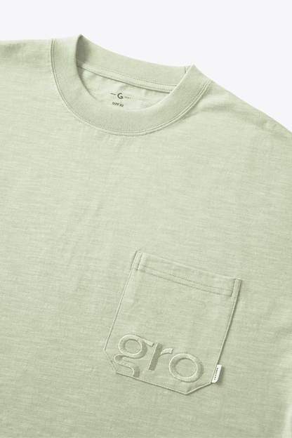 GROCERY EMBROIDERY LOGO POCKET TEE/ DUSTY GREEN - GROGROCERY