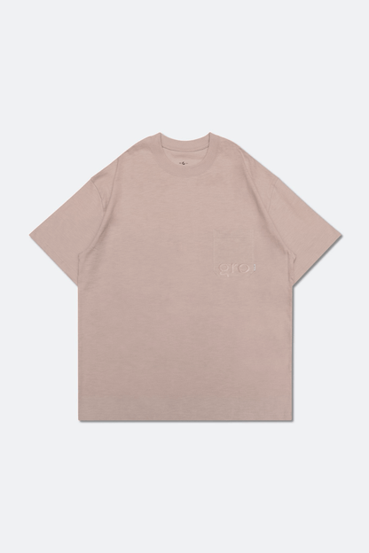 GROCERY EMBROIDERY LOGO POCKET TEE/ DUSTY PINK - GROGROCERY