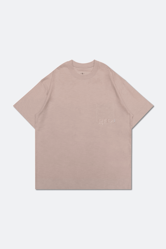 GROCERY EMBROIDERY LOGO POCKET TEE/ DUSTY PINK - GROGROCERY