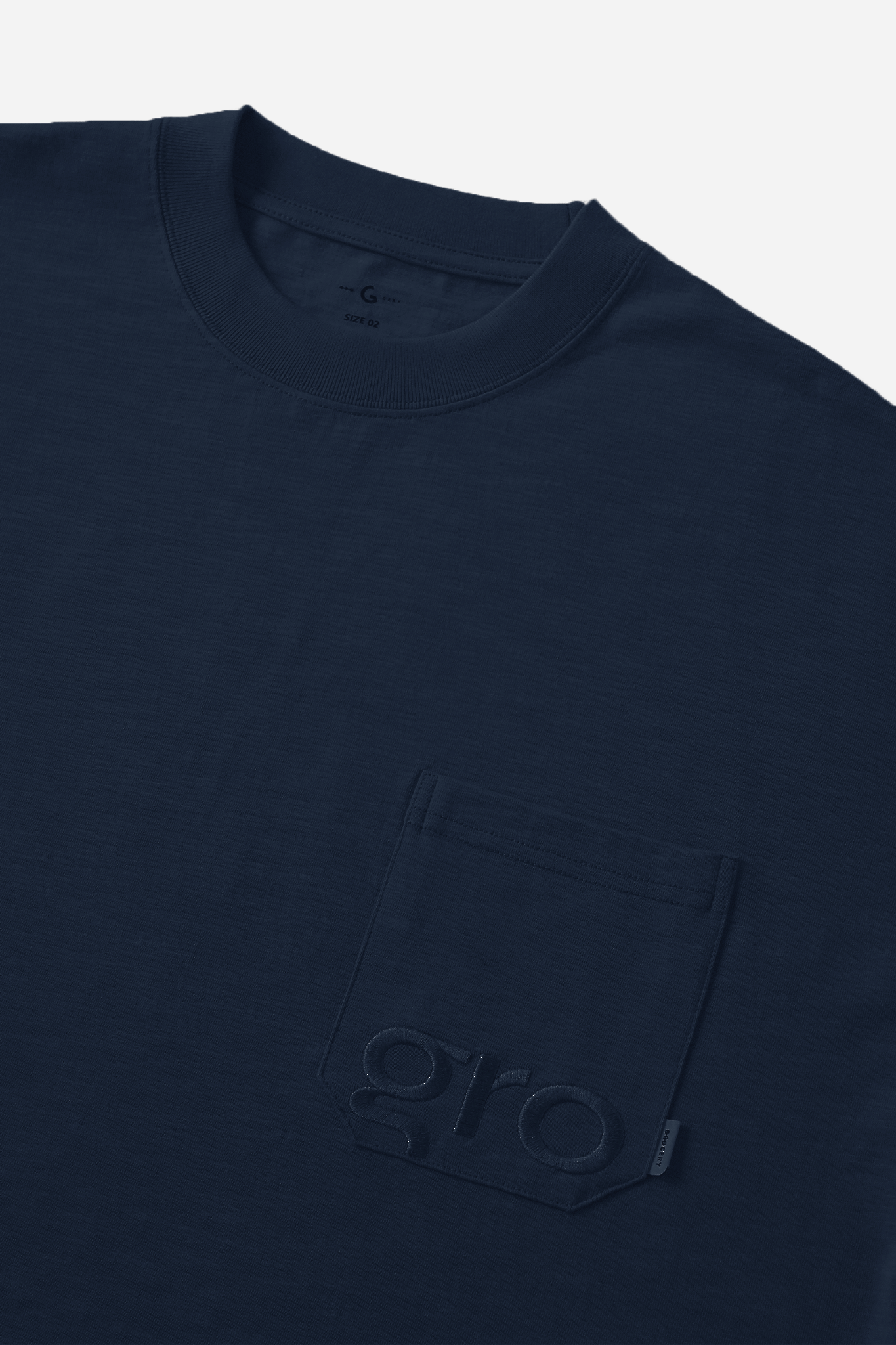 GROCERY EMBROIDERY LOGO POCKET TEE/ NAVY - GROGROCERY