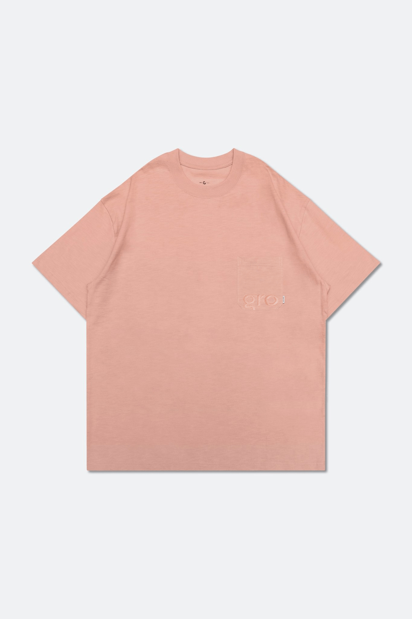 GROCERY EMBROIDERY LOGO POCKET TEE/ PINK - GROGROCERY