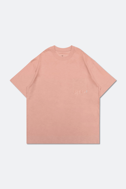 GROCERY EMBROIDERY LOGO POCKET TEE/ PINK - GROGROCERY