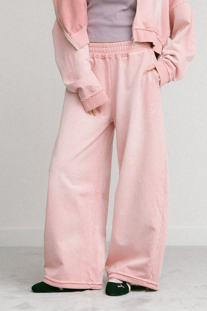 GROCERY FADE WASHED WIDE LEG SWEATPANTS/ WASHED PINK - GROGROCERY