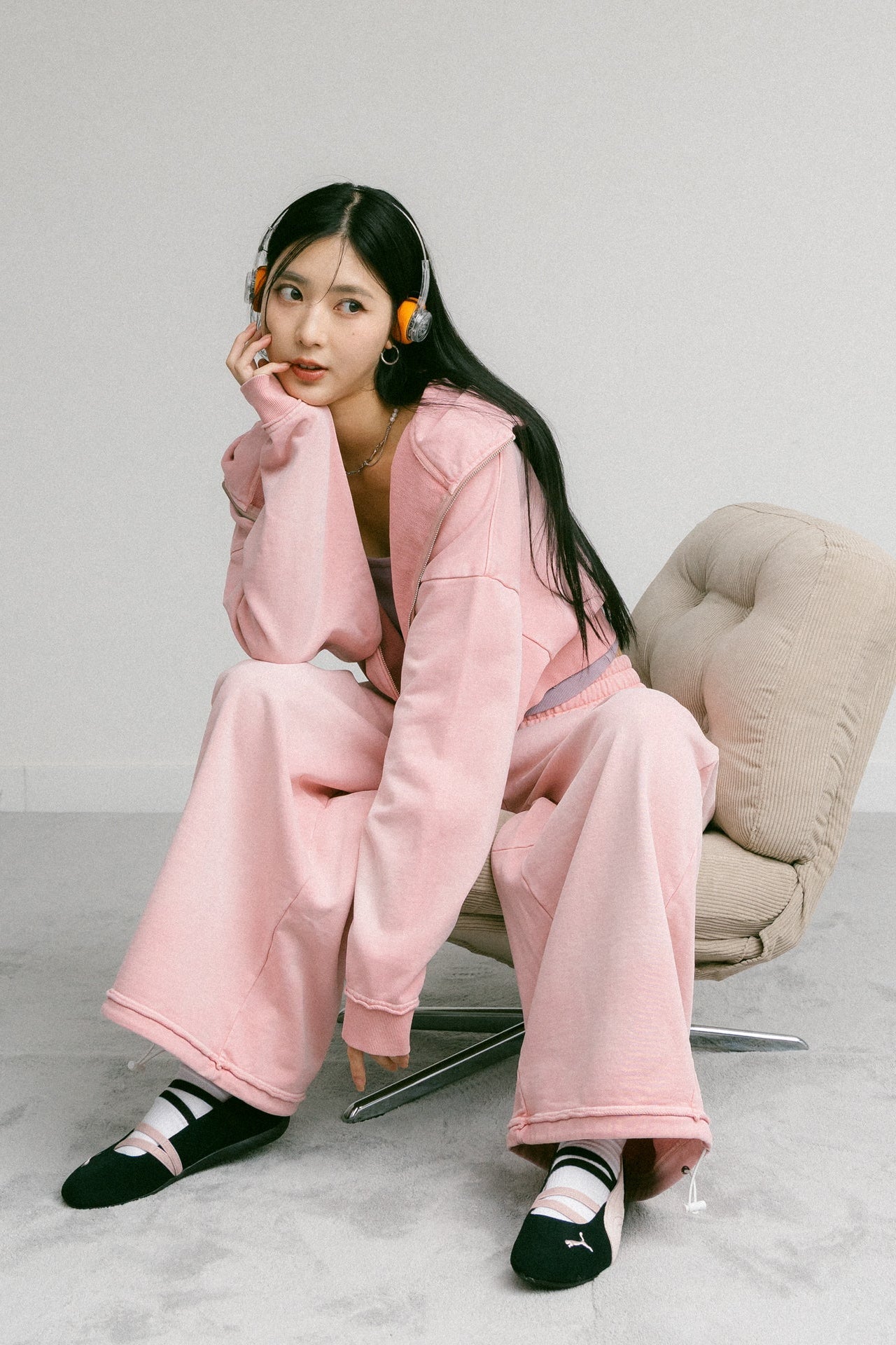 GROCERY FADE WASHED WIDE LEG SWEATPANTS/ WASHED PINK - GROGROCERY