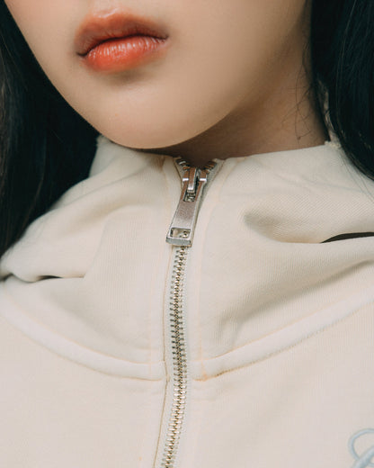 GROCERY FADED WASHED CROPPED ZIP UP HOODIE/ WASHED CREAM - GROGROCERY