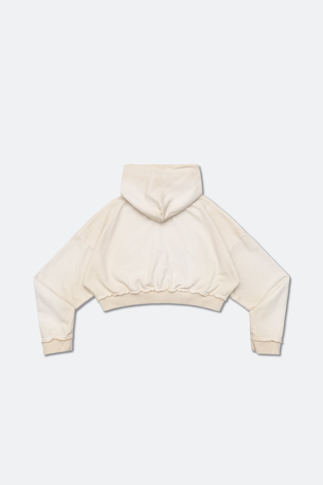 GROCERY FADED WASHED CROPPED ZIP UP HOODIE/ WASHED CREAM - GROGROCERY