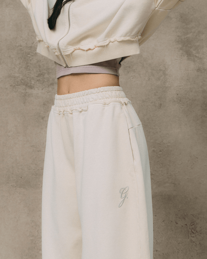 GROCERY FADED WASHED WIDE LEG SWEATPANTS/ WASHED CREAM - GROGROCERY