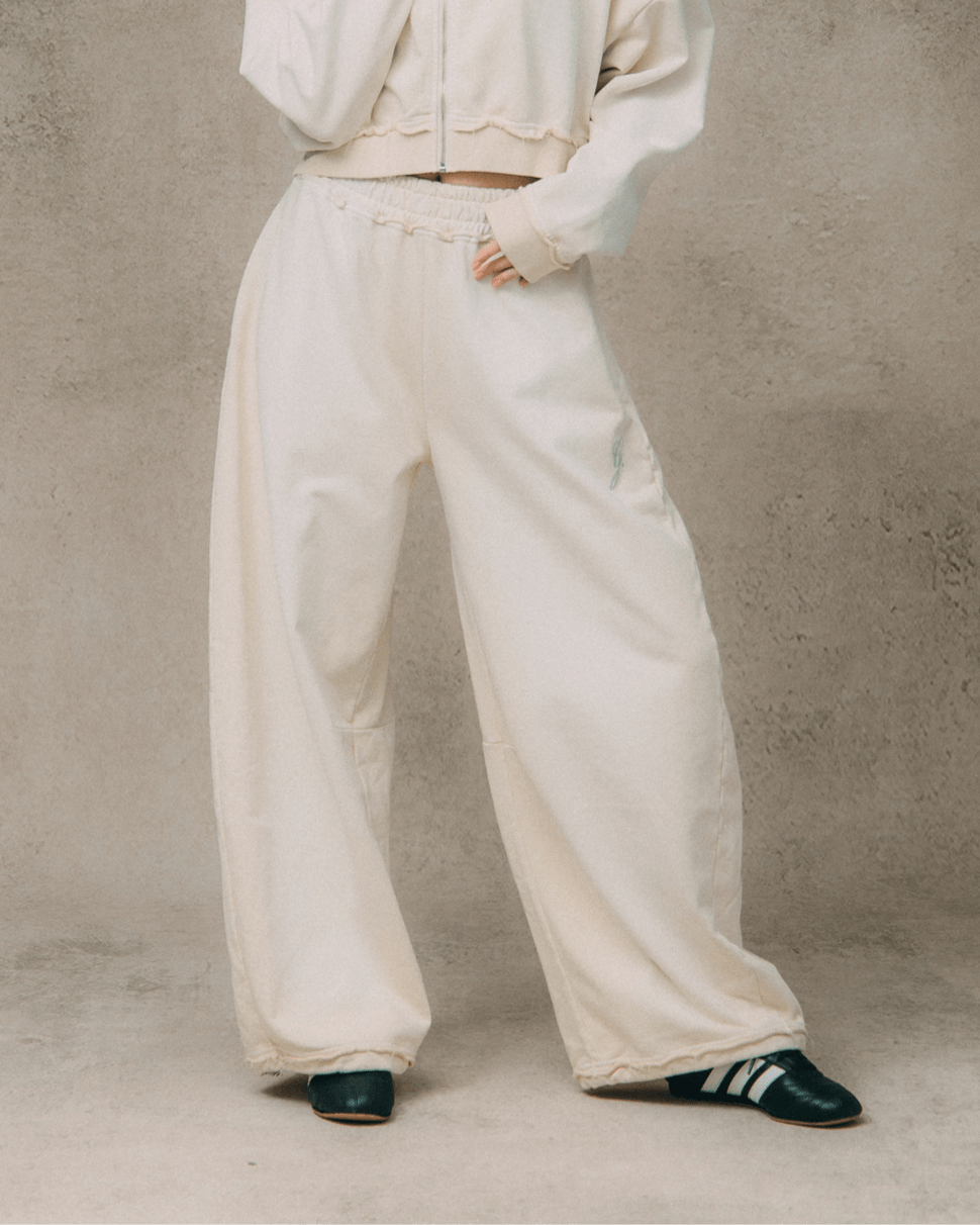 GROCERY FADED WASHED WIDE LEG SWEATPANTS/ WASHED CREAM - GROGROCERY