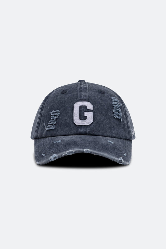 GROCERY G LOGO VINTAGE DISTRESSED CAP/ WASHED NAVY - GROGROCERY