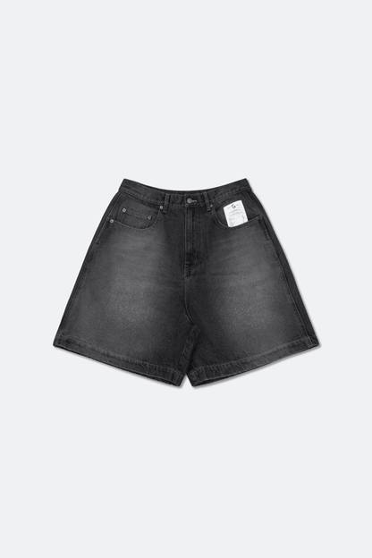 GROCERY G LOGO WASHED DENIM SHORTS/ BLACK - GROGROCERY