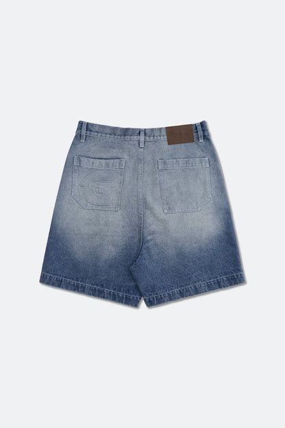 GROCERY G LOGO WASHED DENIM SHORTS/ FADED BLUE - GROGROCERY