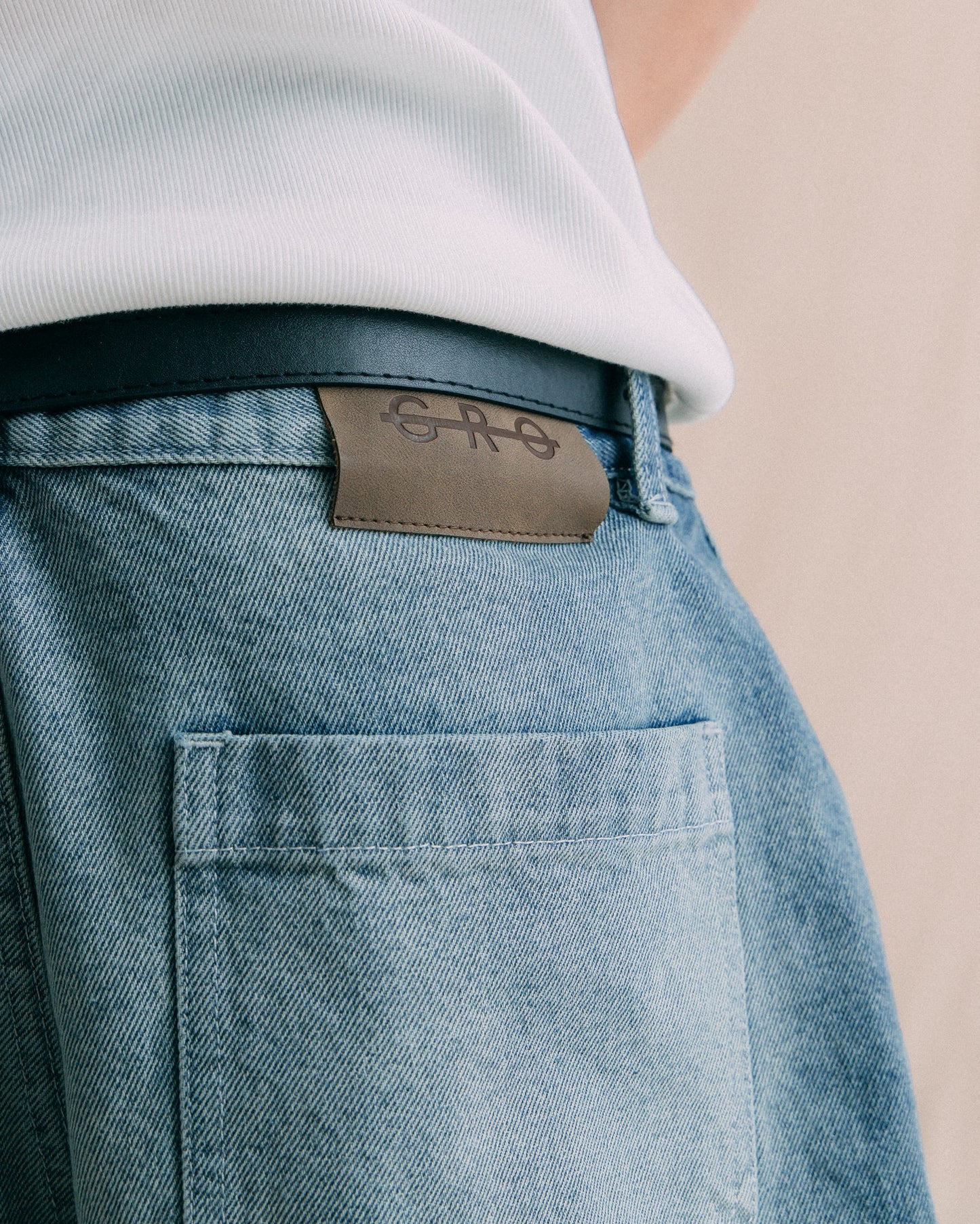 GROCERY G LOGO WASHED DENIM SHORTS/ FADED BLUE - GROGROCERY