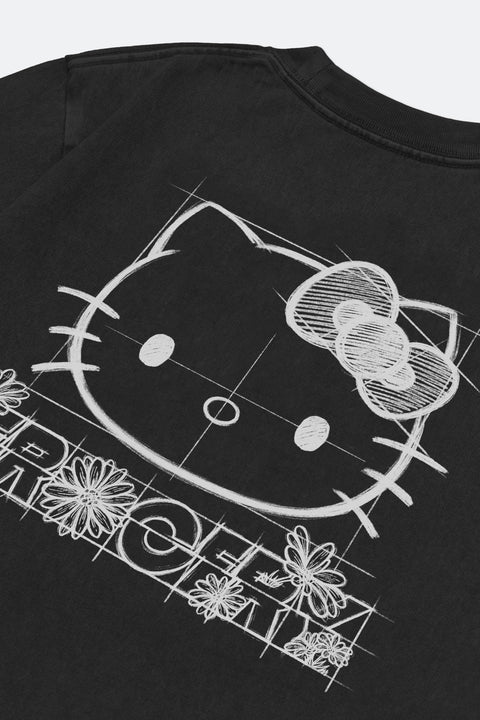 GROCERY | HELLO KITTY KIDS SKETCH KITTY WASHED GRAPHIC TEE/ WASHED BLACK - GROGROCERY