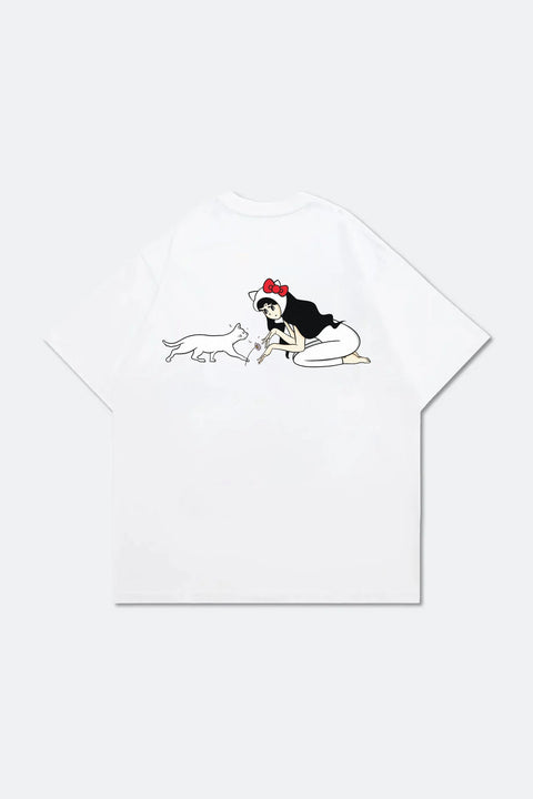 GROCERY | HELLO KITTY KITTY GIRL GRAPHIC TEE by PEEP/ WHITE - GROGROCERY