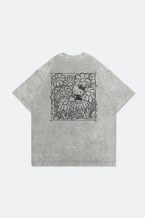 GROCERY | HELLO KITTY LOVE GARDEN WASHED GRAPHIC TEE/ WASHED GREY - GROGROCERY