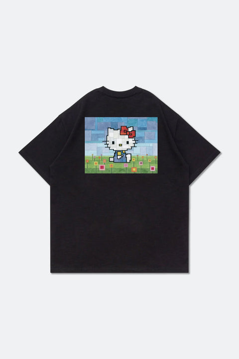 GROCERY | HELLO KITTY PIXEL KITTY GRAPHIC TEE by ADAM LISTER/ BLACK - GROGROCERY