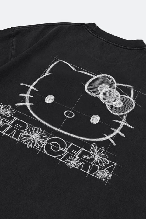 GROCERY | HELLO KITTY SKETCH KITTY WASHED GRAPHIC TEE/ WASHED BLACK - GROGROCERY