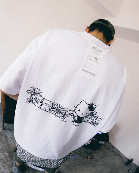 GROCERY | HELLO KITTY SKETCH LOGO INVOICE TEE/ WHITE - GROGROCERY