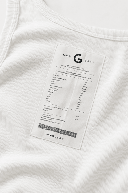 GROCERY INVOICE TANK TOP/ WHITE - GROGROCERY