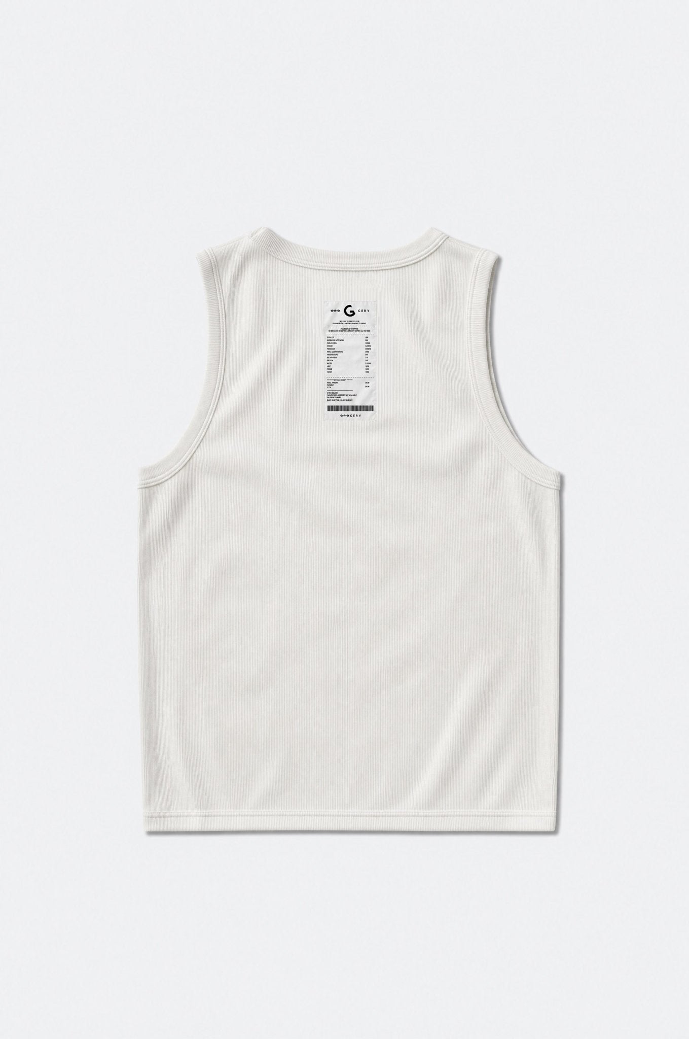 GROCERY INVOICE TANK TOP/ WHITE - GROGROCERY