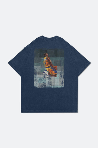 GROCERY KB 5.0 NO.8 WASHED TEE/ NAVY BY ADAM LISTER - GROGROCERY