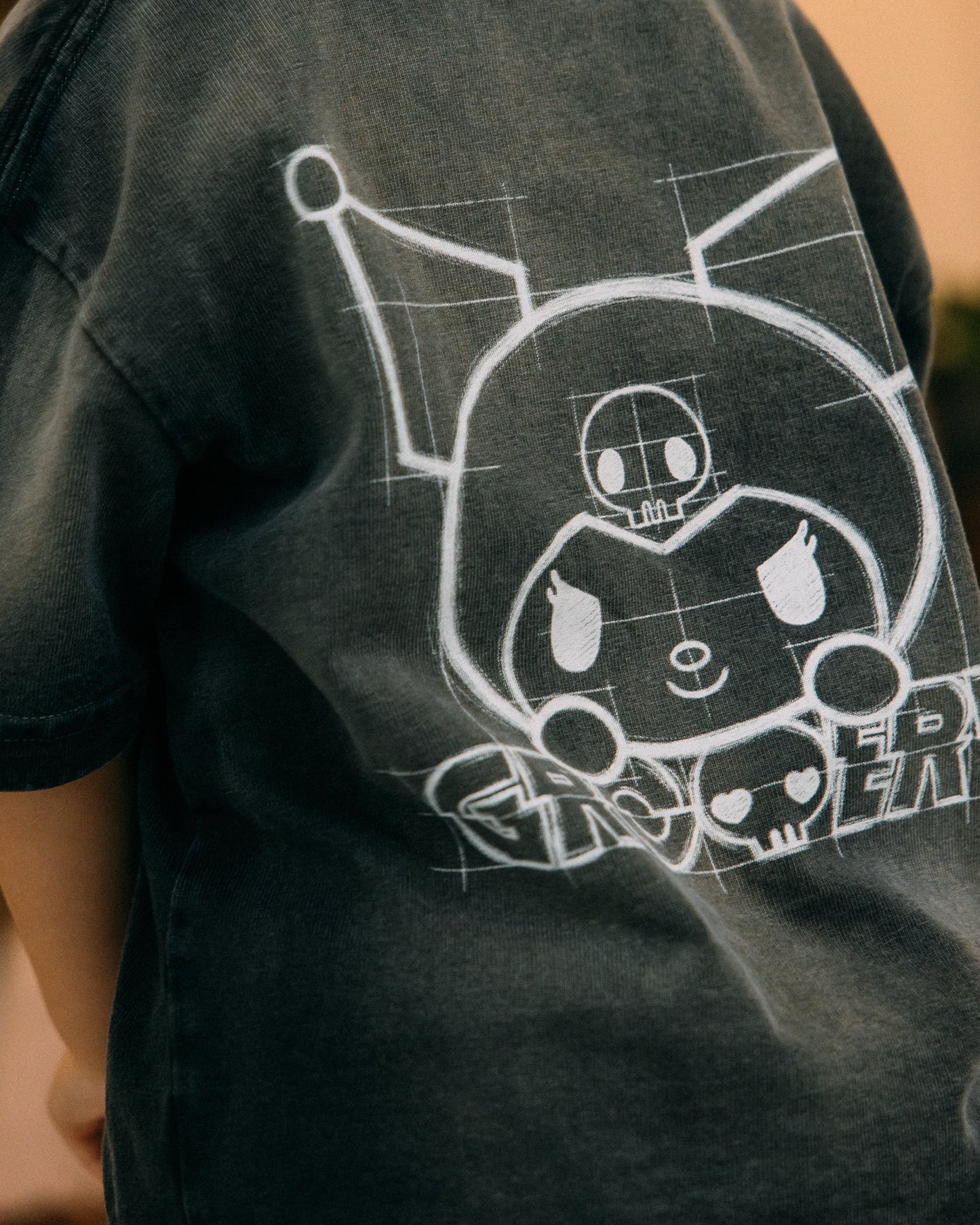 GROCERY | KUROMI KIDS SKETCH KUROMI WASHED GRAPHIC TEE/ FADED BLACK - GROGROCERY