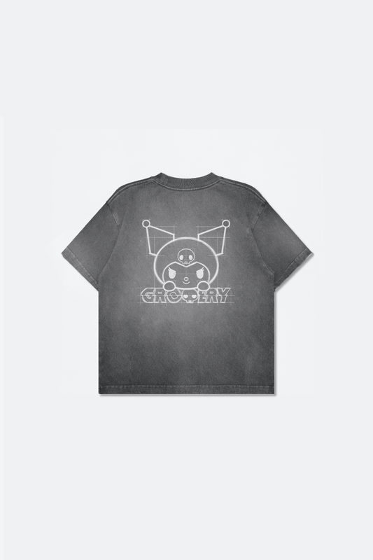 GROCERY | KUROMI KIDS SKETCH KUROMI WASHED GRAPHIC TEE/ FADED BLACK - GROGROCERY