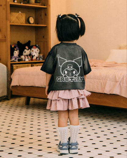 GROCERY | KUROMI KIDS SKETCH KUROMI WASHED GRAPHIC TEE/ FADED BLACK - GROGROCERY