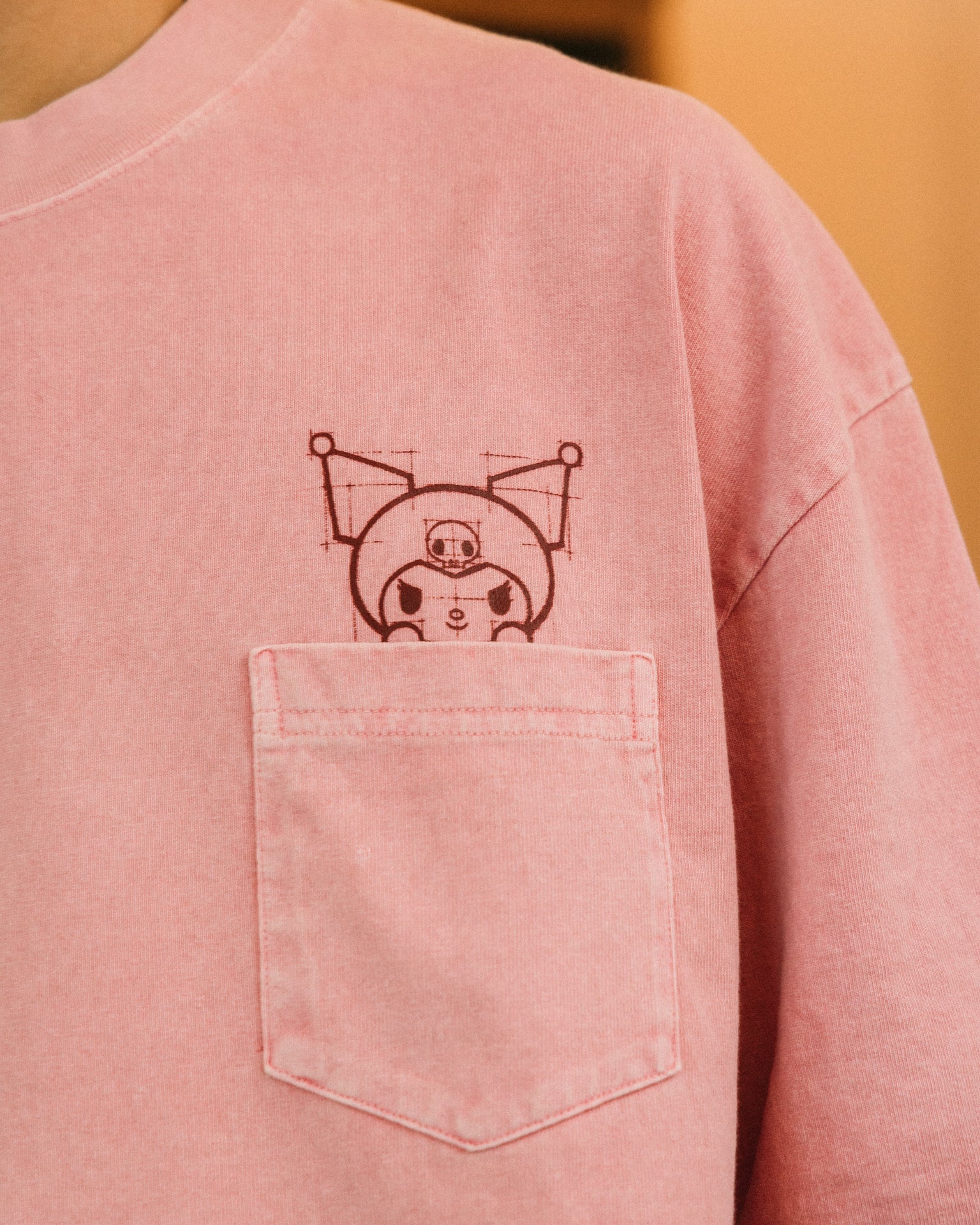 GROCERY | KUROMI MY BEDROOM WASHED GRAPHIC TEE/ WASHED MAUVE PINK - GROGROCERY