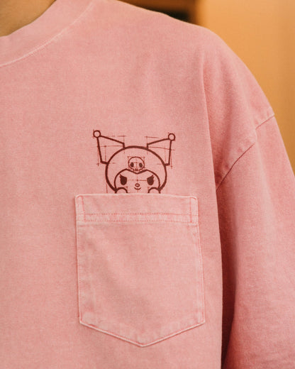 GROCERY | KUROMI MY BEDROOM WASHED GRAPHIC TEE/ WASHED MAUVE PINK - GROGROCERY