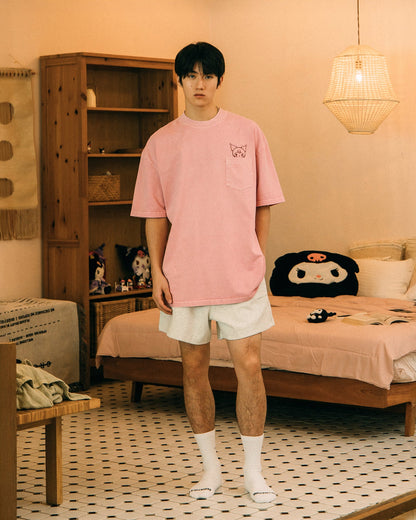 GROCERY | KUROMI MY BEDROOM WASHED GRAPHIC TEE/ WASHED MAUVE PINK - GROGROCERY