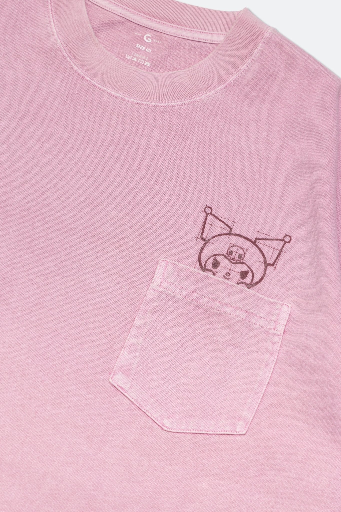 GROCERY | KUROMI MY BEDROOM WASHED GRAPHIC TEE/ WASHED MAUVE PINK - GROGROCERY