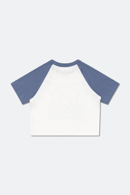 GROCERY | KUROMI RAGLAN BABY TEE/ WHITE & PURPLE - GROGROCERY