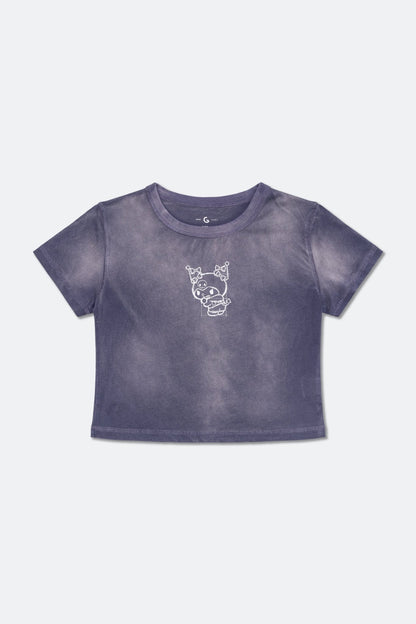 GROCERY | KUROMI REVERSE WASHED BABY TEE/ WASHED PURPLE - GROGROCERY