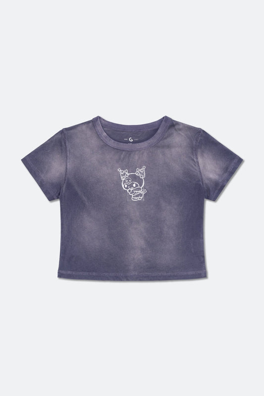 GROCERY | KUROMI REVERSE WASHED BABY TEE/ WASHED PURPLE - GROGROCERY
