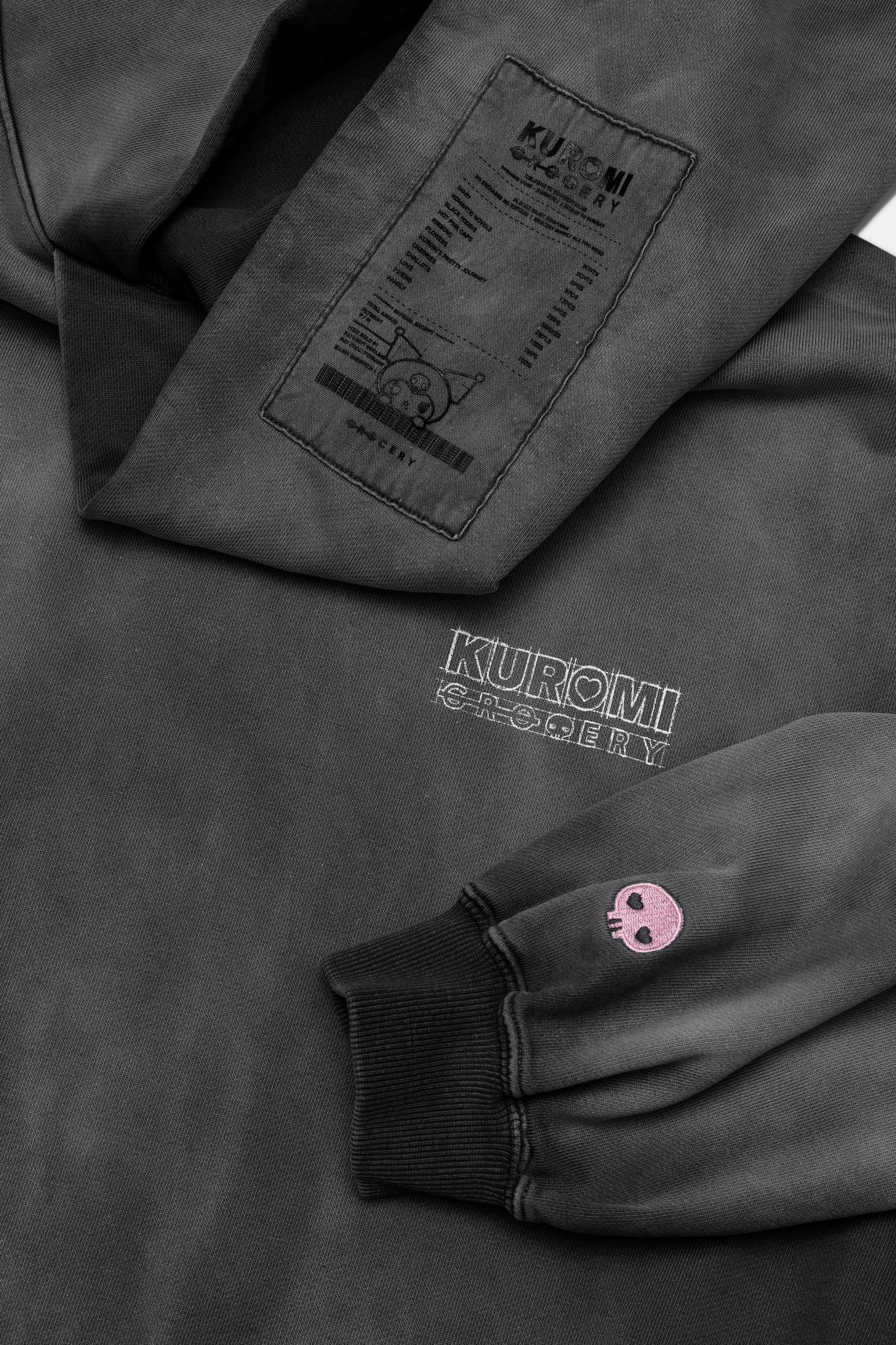 GROCERY | KUROMI SKETCH KUROMI WASHED GRAPHIC HOODIE/ WASHED BLACK - GROGROCERY