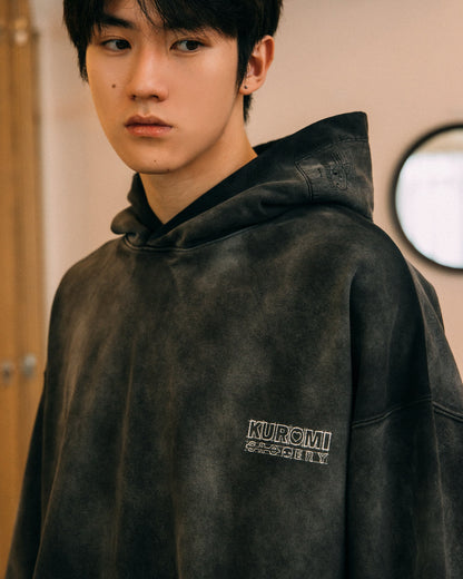 GROCERY | KUROMI SKETCH KUROMI WASHED GRAPHIC HOODIE/ WASHED BLACK - GROGROCERY
