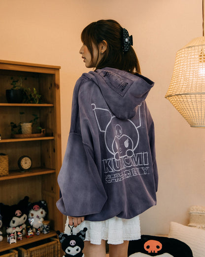GROCERY | KUROMI SKETCH KUROMI WASHED GRAPHIC HOODIE/ WASHED PURPLE - GROGROCERY
