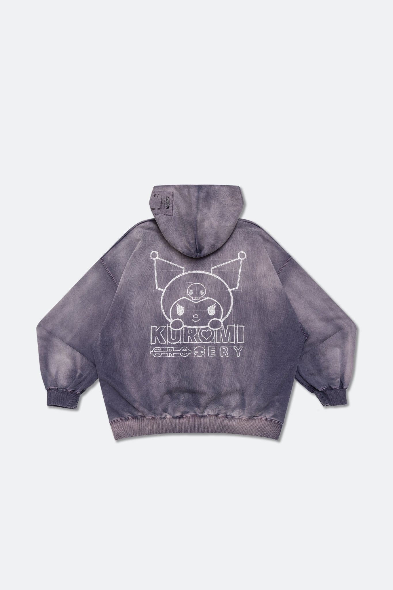 GROCERY | KUROMI SKETCH KUROMI WASHED GRAPHIC HOODIE/ WASHED PURPLE - GROGROCERY