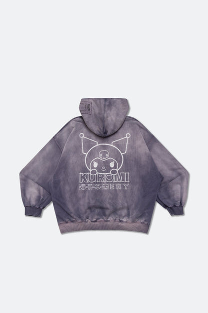 GROCERY | KUROMI SKETCH KUROMI WASHED GRAPHIC HOODIE/ WASHED PURPLE - GROGROCERY