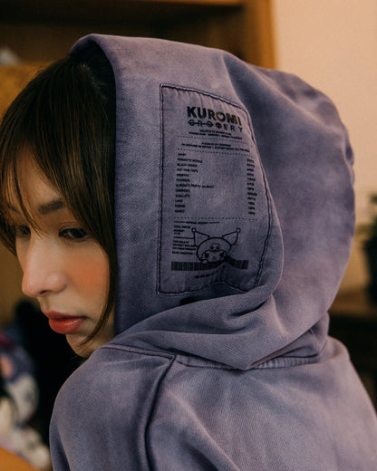 GROCERY | KUROMI SKETCH KUROMI WASHED GRAPHIC HOODIE/ WASHED PURPLE - GROGROCERY