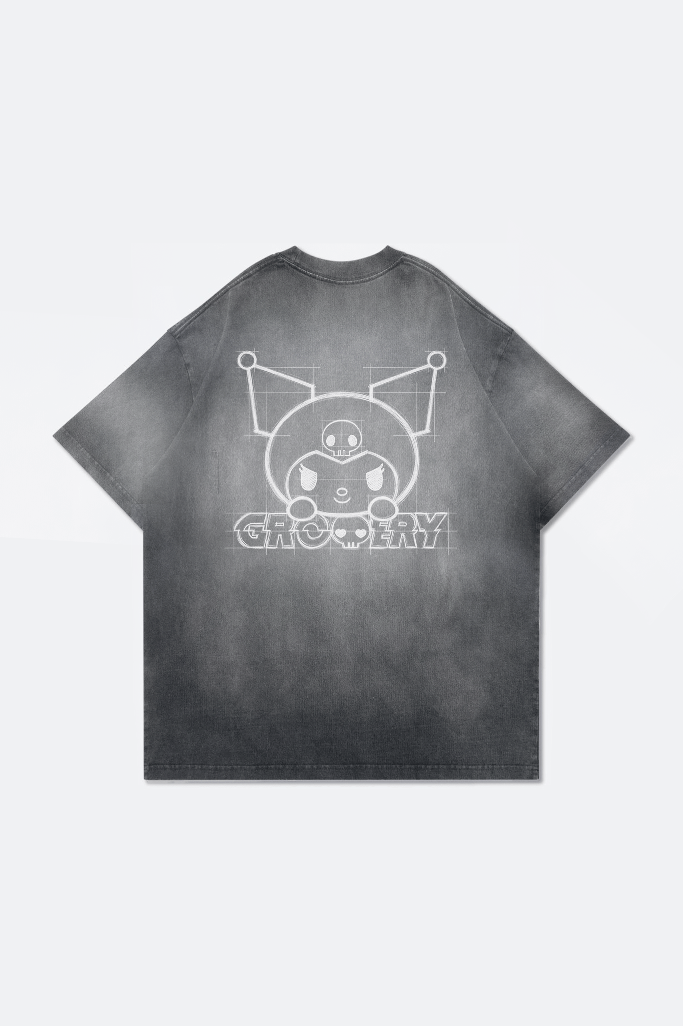 GROCERY | KUROMI SKETCH KUROMI WASHED GRAPHIC TEE/ FADED BLACK - GROGROCERY