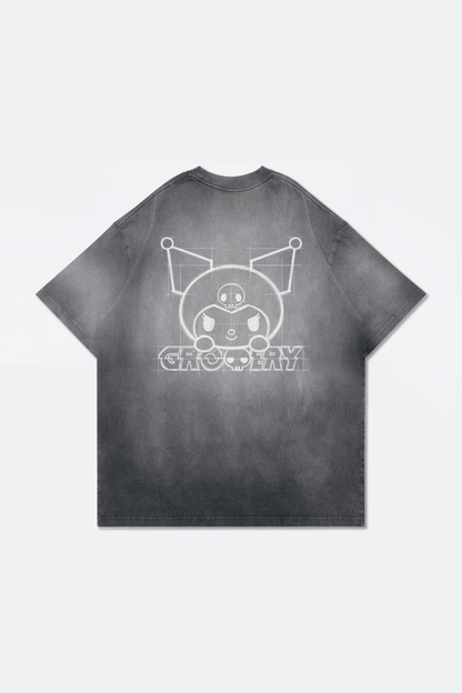 GROCERY | KUROMI SKETCH KUROMI WASHED GRAPHIC TEE/ FADED BLACK - GROGROCERY