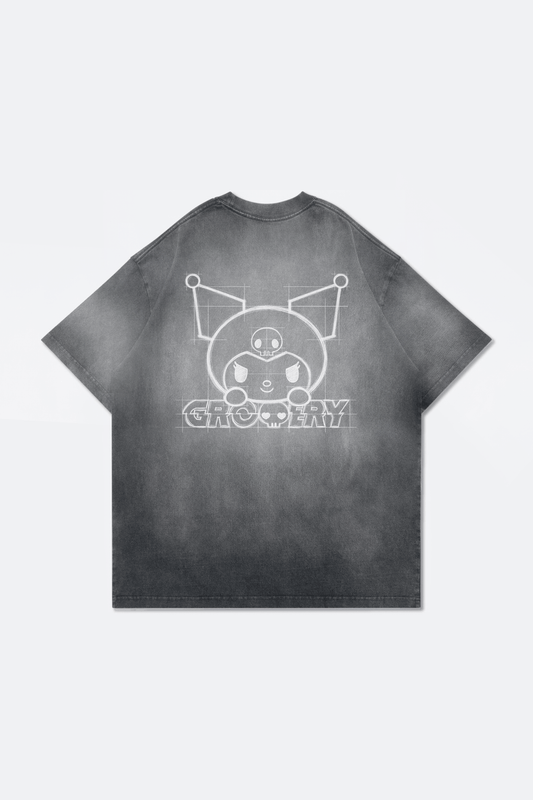 GROCERY | KUROMI SKETCH KUROMI WASHED GRAPHIC TEE/ FADED BLACK - GROGROCERY